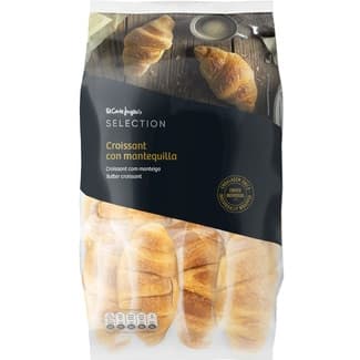 Croissants con mantequilla 10 unidades envasados individualmente bolsa 300 g - El Corte Ingles Selection