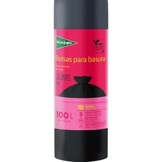 Bolsas de basura negras 85x105 100 litros rollo 10 unidades - El Corte Ingles