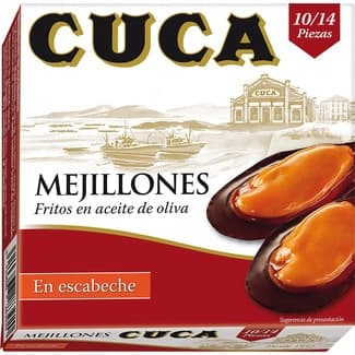 Mejillones en escabeche 10-14 piezas lata 65 g neto escurrido - Cuca