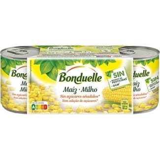 Maíz dulce en grano sin azúcares añadidos pack 3 latas 140 g - Bonduelle