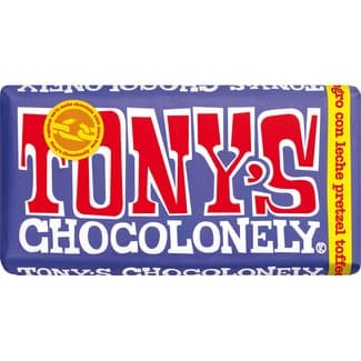 Chocolate con leche, migas de pretzel, trozos de caramelo y sal de mar tableta 180 g - Tony's Chocolonely