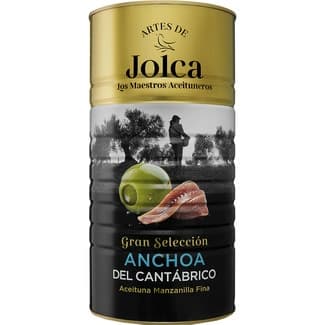 Aceitunas manzanilla rellenas de anchoa del Cantábrico Sin Gluten lata 600 g neto escurrido - Artes De Jolca