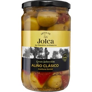 Aceitunas gordal aliñadas sin hueso frasco 360 g neto escurrido - Artes De Jolca