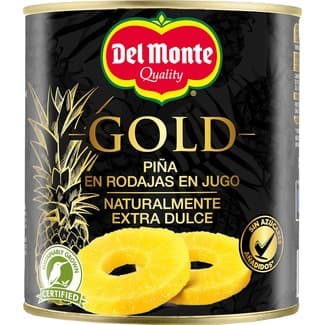 Piña gold en rodajas en su jugo lata 510 g neto escurrido - Del Monte