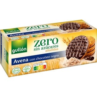 Galletas de avena con chocolate negro sin azúcares añadidos paquete 275 g - Gullon Zero