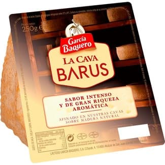 La Cava Barus queso curado en cava mezcla madurado graso elaborado con leche cruda cuña 250 g - Garcia Baquero