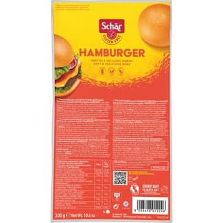 Pan para hamburguesa sin gluten 4X75g envase 300 g - Schar