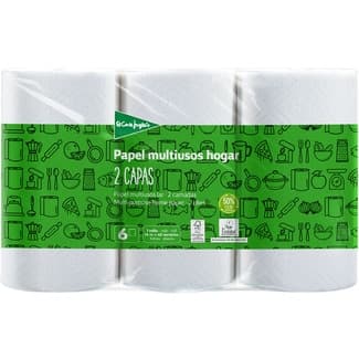 Papel de cocina blanco 2 capas paquete 6 rollos - El Corte Ingles