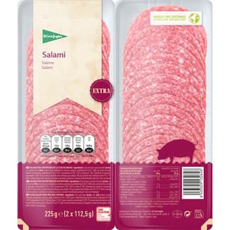 Salami extra en lonchas sin gluten pack 2 x 112,5 g envase 225 g - El Corte Ingles