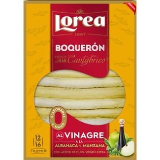 Boquerones del Cantábrico al vinagre a la albahaca y manzana bandeja 75 g neto escurrido - Lorea