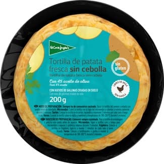 Tortilla de patata mini sin cebolla sin gluten envase 200 g - El Corte Ingles