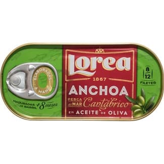 Filetes de anchoa del Cantábrico en aceite de oliva lata 30 g neto escurrido - Lorea