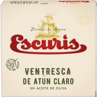 Ventresca de atún claro en aceite de oliva lata 78 g neto escurrido - Escuris