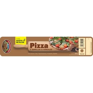 Masa para pizza 5 semillas & cereales con aceite de oliva redonda envase 260 g con quinoa, chía, trigo sarraceno, amapola y espelta - Casa Tarradellas