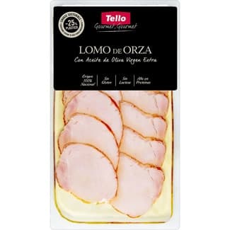 Lomo de cerdo asado de orza con AOVE en lonchas sin gluten sin lactosa envase 125 g - Tello