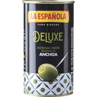 Aceitunas rellenas de anchoa Deluxe lata 150 g neto escurrido - La Española