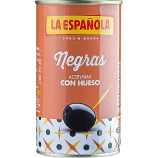 Aceitunas negras con hueso lata 185 g neto escurrido - La Española