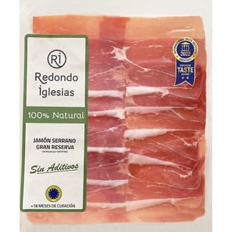 Jamón serrano Gran Reserva 100% natural ETG envase 75 g 18 meses de curación - Redondo Iglesias