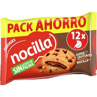 Cookies rellenas de Nocilla original sin aceite de palma 12 unidades paquete 240 g - Nocilla