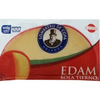 Queso holandés bola edam tierno de vaca elaborado con leche pasteurizada cuña 310 g - Sombrero De Copa