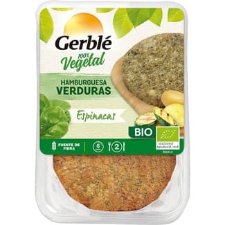 Bio hamburguesa vegetal de espinacas ecológica pack 2 bandeja 165 g - Gerble