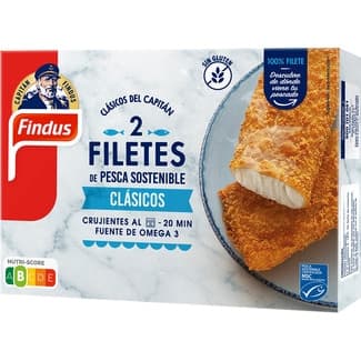 Filetes de abadejo empanados en pan rallado sin gluten 2 unidades estuche 250 g - Findus
