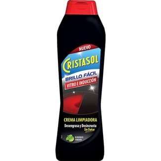 Limpia vitrocerámica Brillo Fácil con albahaca y menta botella 500 ml Desengrasa y Desincrusta - Cristasol