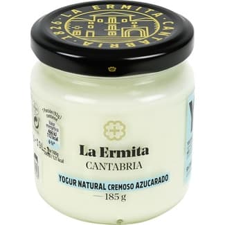Yogur natural azucarado cremoso tarro 185 g - La Ermita Cantabria