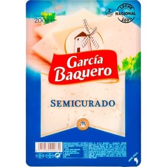 Queso semicurado mezcla madurado elaborado con leche pasteurizada en lonchas envase 200 g - Garcia Baquero