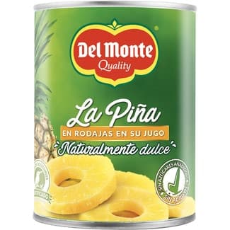 Piña en rodajas en su jugo lata 360 g neto escurrido - Del Monte