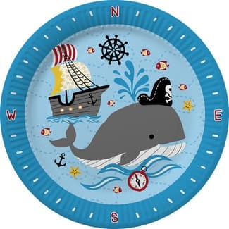 Plato decorativo Pirates World 18 cm paquete 8 unidades - Gabbiano