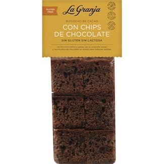 Bizcocho de cacao con chips de chocolate sin gluten y sin lactosa bolsa 350 g - La Granja