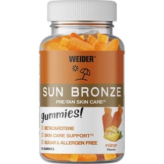 Gummies! Sun Bronze con betacaroteno sabor mango bote 40 unidades - Weider