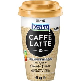 Caffé Latte Mr. Big Cremoso bebida láctea de café arábica con leche fresca entera y nata vaso 370 ml sin gluten - Kaiku