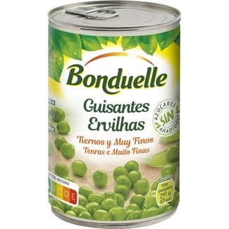 Guisantes al natural tiernos y muy finos sin azúcares añadidos lata 250 g neto escurrido - Bonduelle