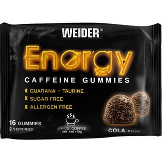 Energy gominolas con cafeína, guanará y taurina sabor cola sin azúcar envase 32 g - Weider