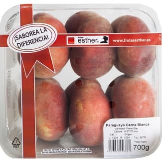 Paraguayo carne blanca tarrina 700 g - Frutas Esther
