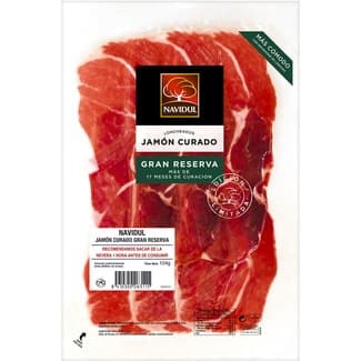 Jamón curado Gran Reserva en lonchas sin gluten envase 104 g +17 meses de curación - Navidul