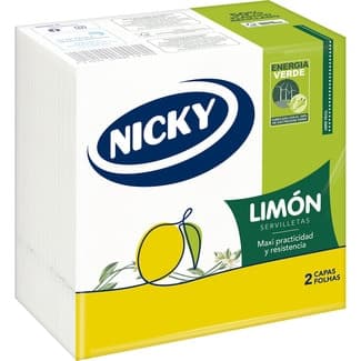 Servilletas decorado limones 2 capas 33x33 cm paquete 65 unidades - Nicky