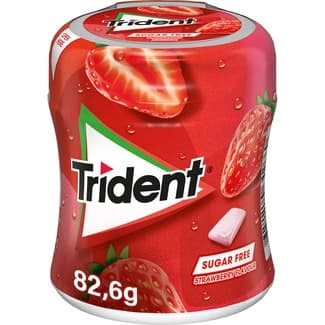 Chicle de fresa sin azúcar bote 82,6 g - Trident