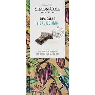 Chocolate negro 70% cacao y sal de mar tableta 85 g - Simon Coll