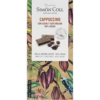 Chocolate con leche y café molido 60% cacao tableta 85 g - Simon Coll