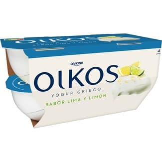 Yogur griego sabor lima y limón sin gluten pack 4 unidades 110 g - Danone Oikos