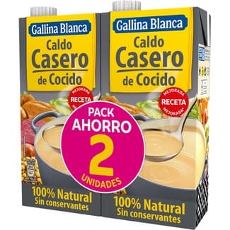 Caldo de cocido casero 100% natural sin gluten pack 2 envase 1 l - Gallina Blanca