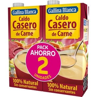 Caldo de carne casero 100% natura sin glutenl pack 2 envase 1 l - Gallina Blanca