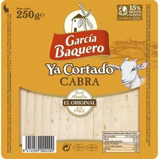 Queso de cabra madurado elaborado con leche pasteurizada ya cortado cuña 250 g - Garcia Baquero
