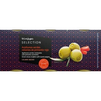 Aceitunas rellenas de pimiento pack 3 latas 50 g neto escurrido - El Corte Ingles Selection