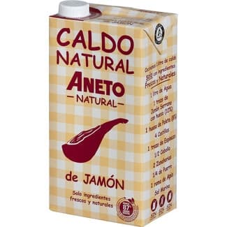 Caldo de jamón 100% natural sin gluten y sin lactosa envase 1 l - Aneto