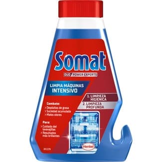 Limpia máquinas de lavavajillas intensivo elimina grasa & cal botella 250 ml - Somat
