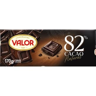 Chocolate negro 82% cacao natural y sin gluten tableta 170 g - Valor